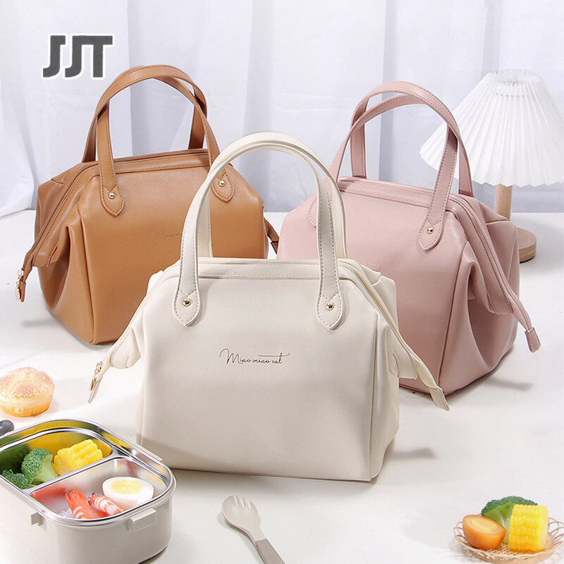 JJT thermal bag Lunch box storage bag thermal bag cooler bag thermal bag, lunch box lunch box PU leather lunch bag lunch box bag