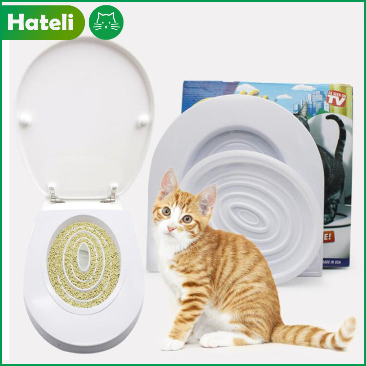 【HATELI】Cat Toilet Training Seat Professional Pet Litter Cleaning Lavatory Box Cats Training Pet Toilet Training Seat Tray ราคา 372 บาท*ส่งฟรี