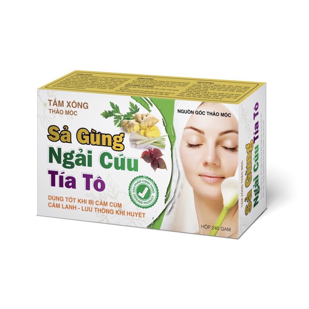 Tắm xông thảo mộc xả gừng ngải cứu tía tô