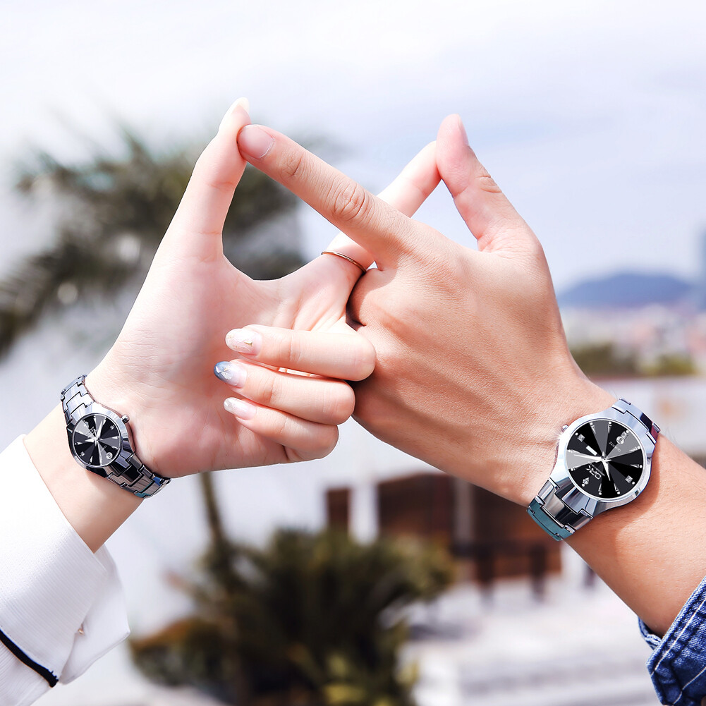Free Couple Rings] OPK Pcs Fashion Couple Watch Waterproof - Main Image