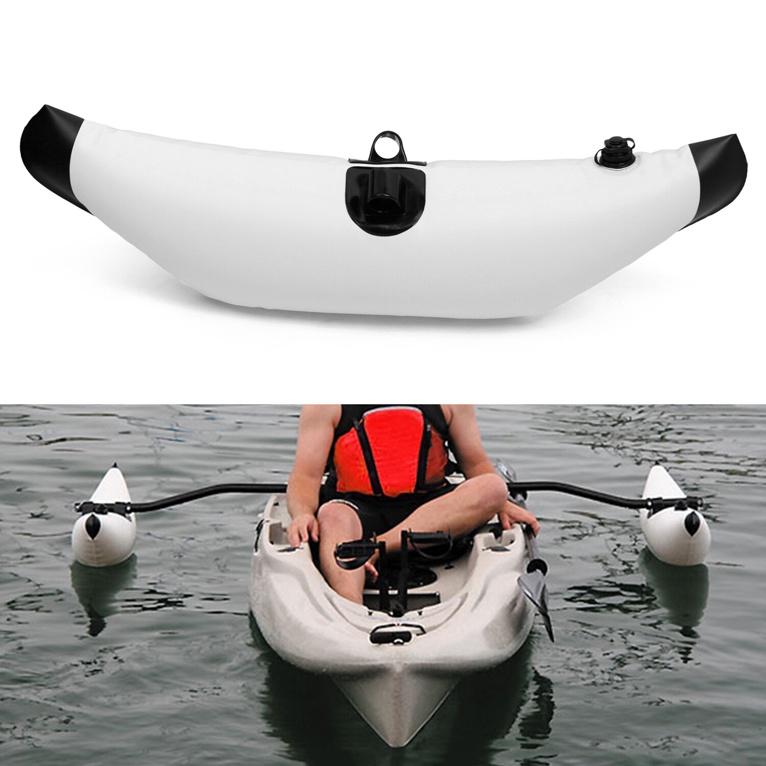 Thuyền Kayak PVC Bơm Hơi Outrigger Kayak Xuồng Câu Cá Thuyền Đứng Nổi Hệ Thống Ổn Định