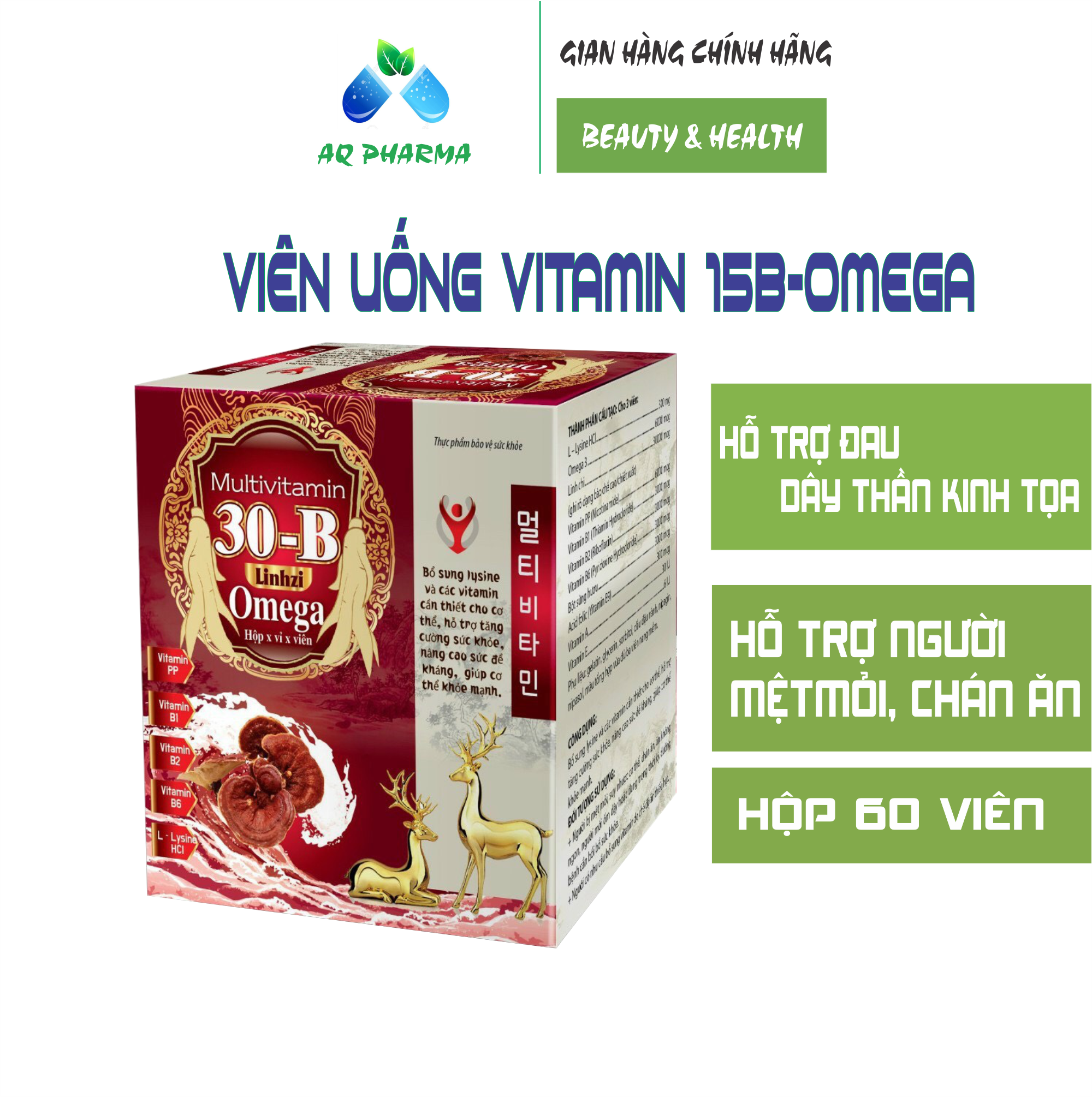 Viên tăng lực 30B Ginseng Extract Đông trùng hạ thảo Giúp bổ sung vitamin