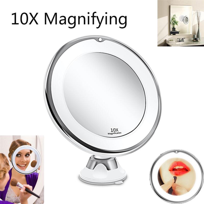 Gương trang điểm led gương trang điểm gương trang điểm có đèn gương trang điểm gương mỹ phẩm phóng đại 10 lần có đèn