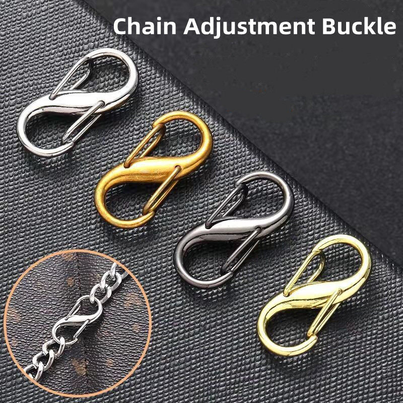 5 khóa điều chỉnh dây chuyền kim loại cái/bộ khóa túi/quần áo/chìa khóa hình chữ s khóa điều chỉnh ngắn hai đầu