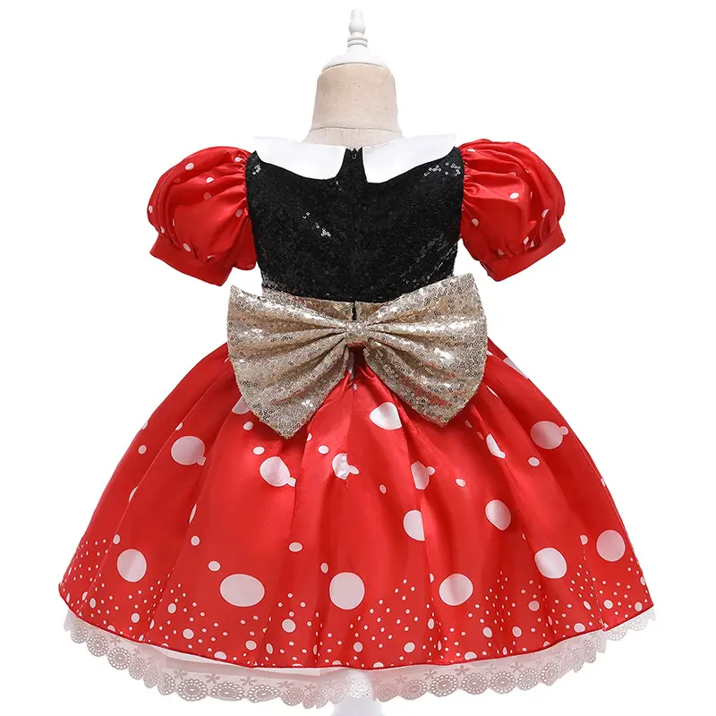 baby red polka dot dress