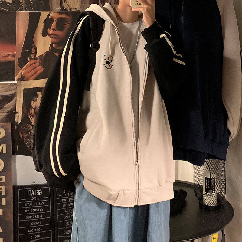 [Natlux]เสื้อมีฮู้ดผู้หญิง คาร์ดิแกน นางแบบคู่ เสื้อฮู้ด & เสื้อกันหนาว สไตล์ลำลองของนักเรียน พิมพ์การ์ตูน ด้านบนเย็บญี่ปุ่น [ขนาดM-4XL]