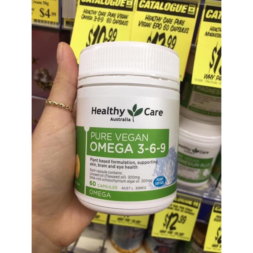 Bill Úc - Healthy Care Pure Vegan Omega 3 - 6 - 9 Từ Thực Vật Dùng Cho Người Ăn Chay