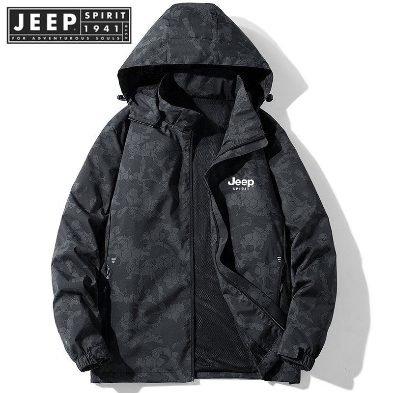 JEEP SPIRIT 1941 ESTD couples outdoor sportswear camouflage jacket autumn 2022 thin windproof waterproof mountaineering jacket