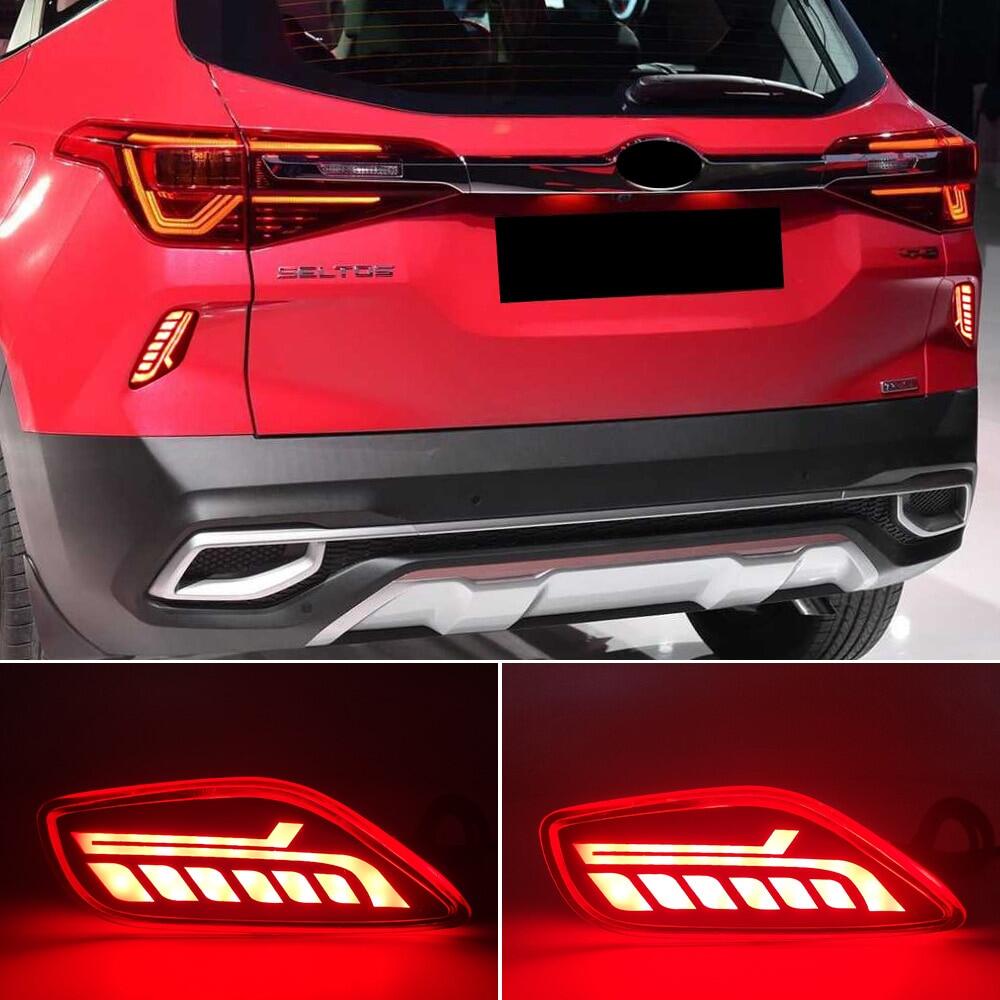 Xe nhấp nháy 1 đôi, đèn phản quang led cho xe kia seltos 2019 2020 2021 đèn hậu đèn cản sau đèn sương mù phía sau đèn phanh