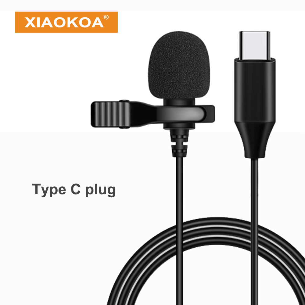 XIAOKOA Lavalier Microphone Cho Iphone Android Điện Thoại Di Động Máy Ảnh Phát Sóng Trực Tiếp Điều Khiển Bằng Giọng Nói Vlog Phỏng Vấn Microphone Máy Tính Ghi Âm Mini Microphone