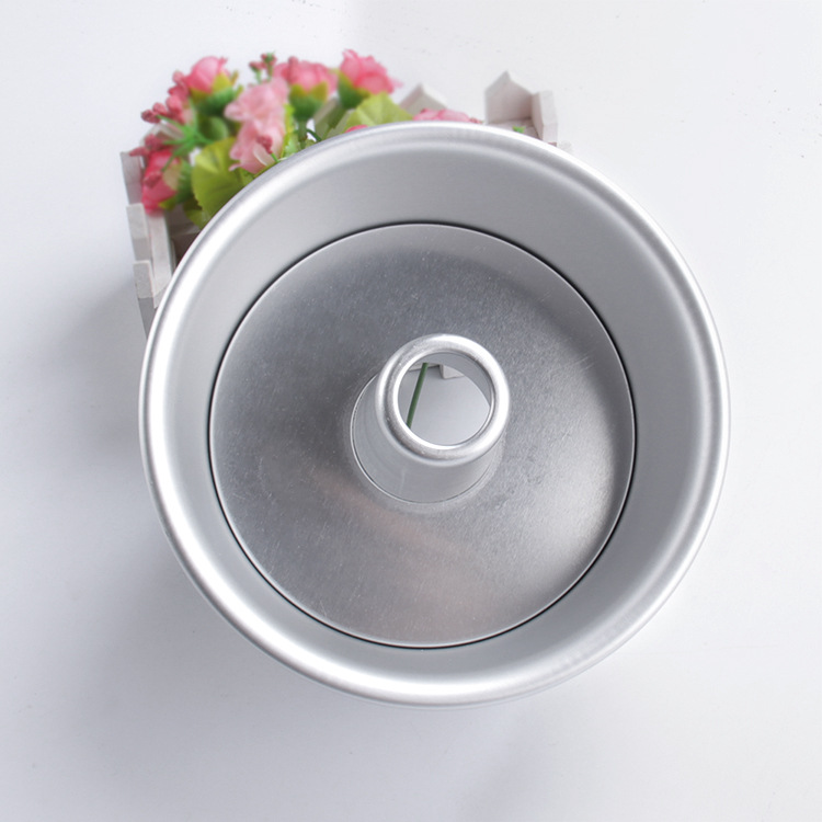 [Happy baking]6 Inch Angel Hollow Mold 8 Inch Core Pulling Loose Bottom Cake Pan Hollow Chimney Mold Positive Treatment Baking Tool