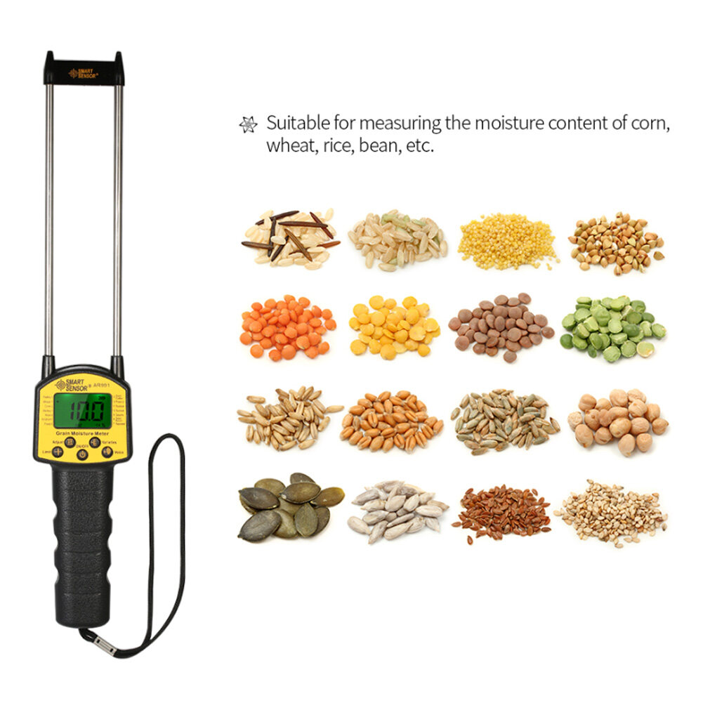 yieryi Grain Moisture Meter AR991 Use For CornWheatRiceBeanWheat Flour fodder rapeseed seed