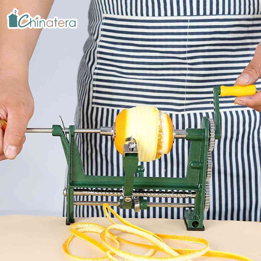 Chinatera dụng cụ gọt vỏ trái cây xoay đa năng dụng cụ cắt lát máy gọt vỏ trái cây xoắn ốc bằng thép không gỉ dụng cụ nhà bếp
