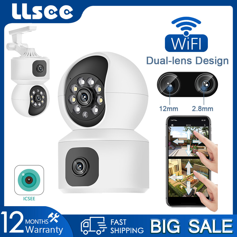 LLSEE APP ICSEE 4MP 2K dual lens dual screen wireless home WiFi surveillance camera, 360 degree inte
