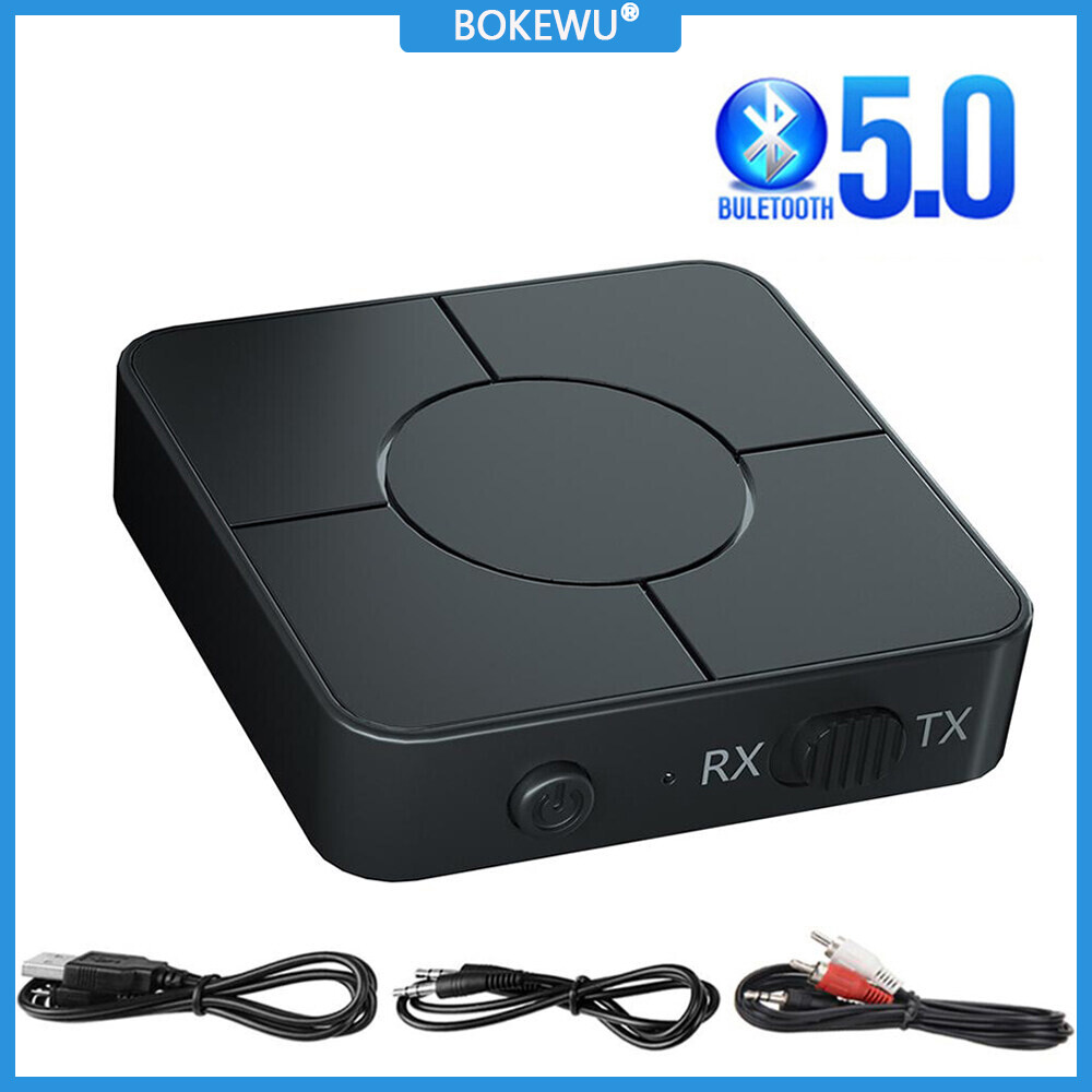 BOKEWU Bộ Thu Phát Bluetooth 5.0 USB Dongle 3.5Mm 3.5 Giắc Cắm AUX RCA Bộ Chuyển Đổi Âm Thanh Không Dây Gọi Điện Không Cần Dùng Tay Cho Xe Hơi Loa Máy Tính T V