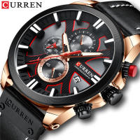 CURREN ยอดนิยมแบรนด์หรูนาฬิกาโครโนกราฟกีฬาบุรุษนาฬิกาควอตซ์นาฬิกาหนังชายแฟชั่นนาฬิกาข้อมือของขวัญสำหรับผู้ชาย