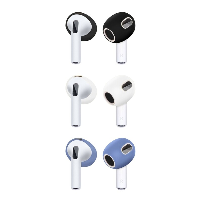 3 cặp vỏ bọc tai nghe nhét tai bằng silicon mềm nhiều màu cho airpods pods 3 miếng đệm tai nghe nút tai nghe