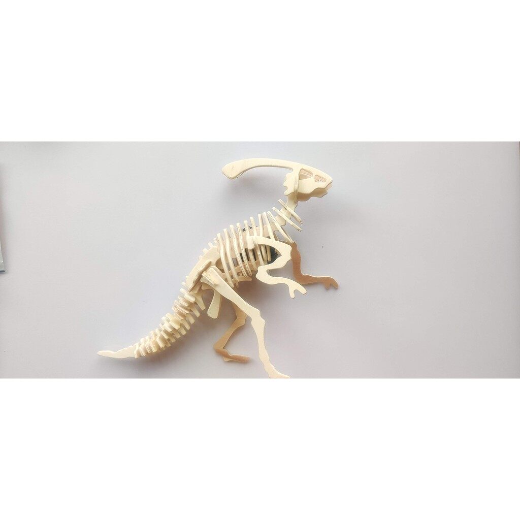 Mô Hình Đồ Chơi Lắp Ráp Gỗ 3D Khủng Long Sừng Dài Parasaurolophus