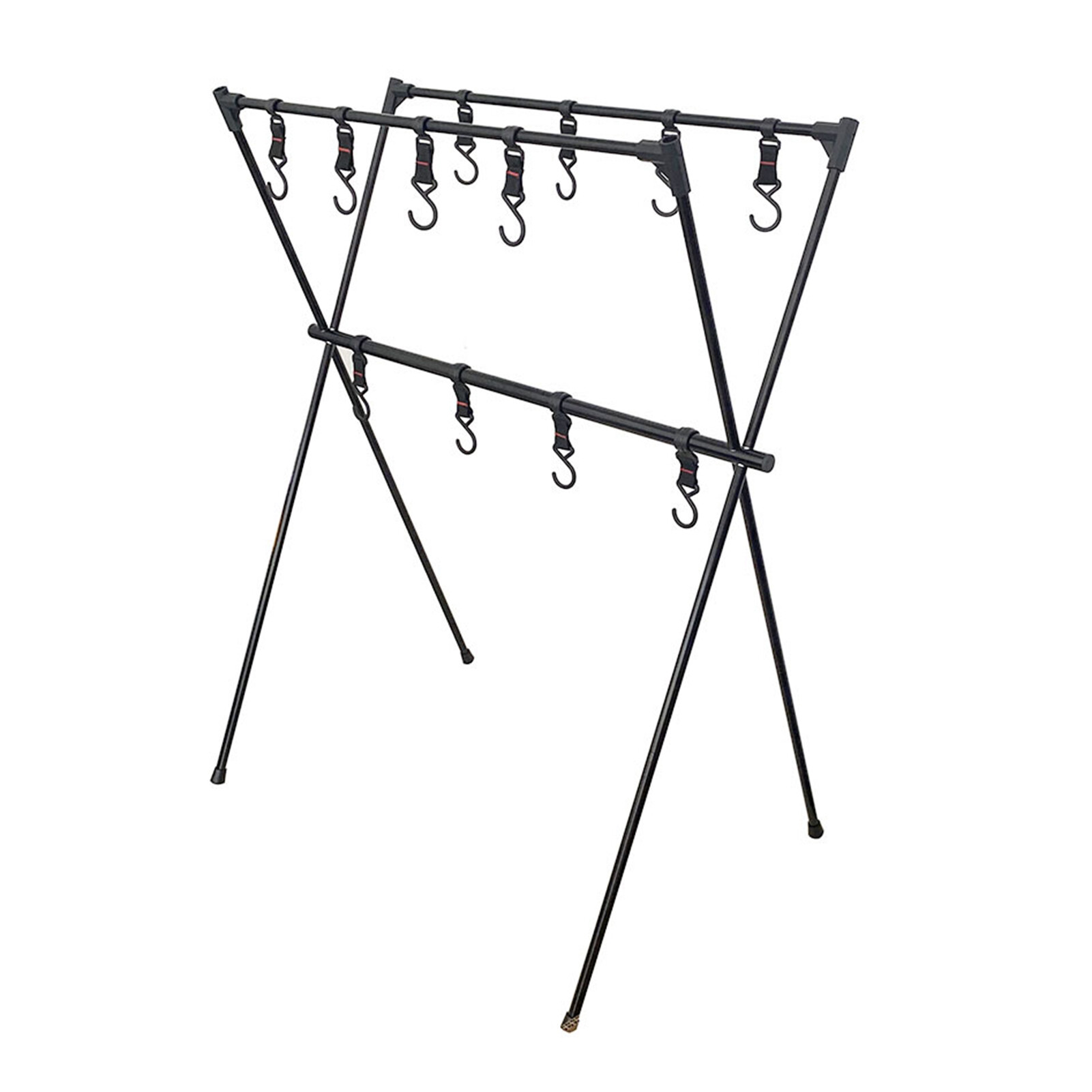 Giá treo dụng cụ nấu ăn cắm trại gấp gọn nhẹ dụng cụ bbq ngoài trời bằng hợp kim nhôm di động giá treo quần áo giá đứng có móc