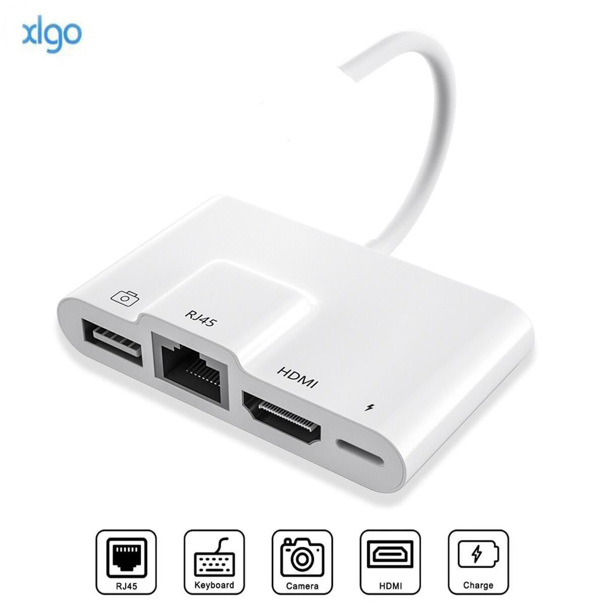 Lightning to Rj45 Ethernet LAN HDMI Adapter 4K TV USB Hub OTG Cable Charging Converter for iPhone 13