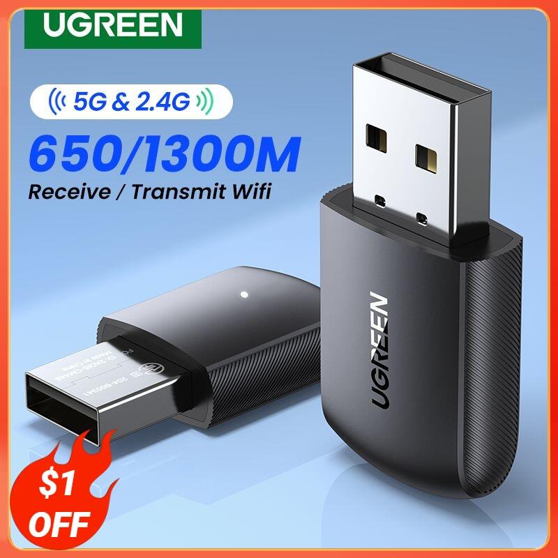 Ugreen Adapter Ac650/Ac1300 5G & 2.4G USB Ethernet Cho PC Máy Tính Xách Tay Máy Tính Để Bàn Windows
