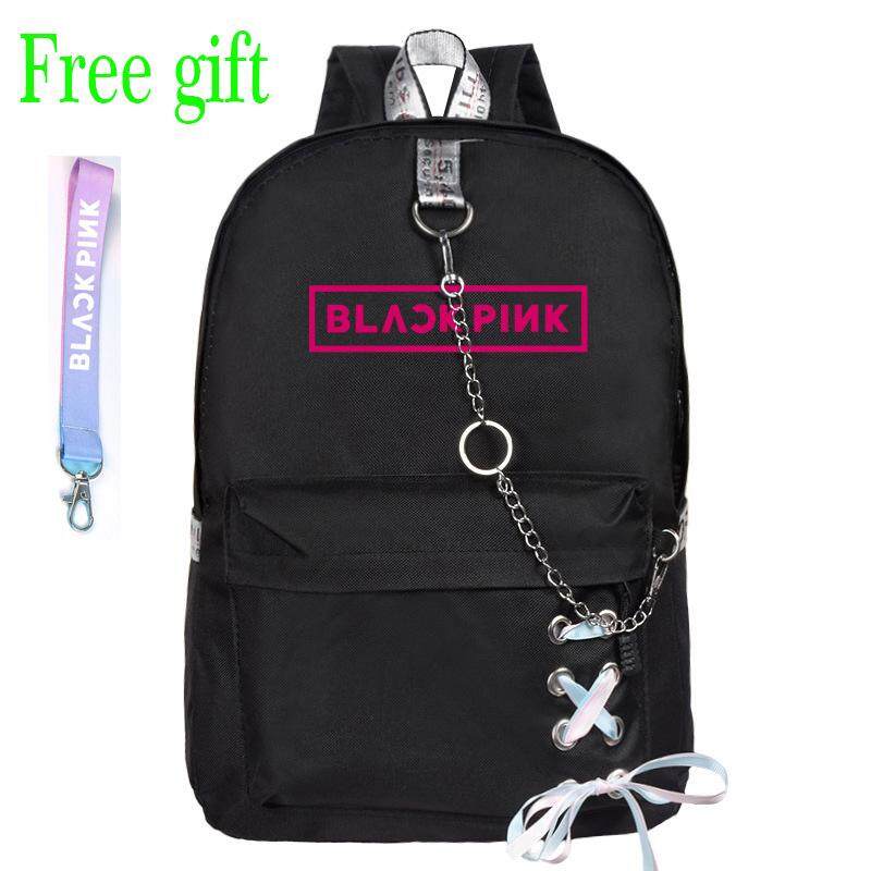 กระเป๋าถือ นักเรียน ผู้หญิง วัยรุ่น สุรินทร์ (free gift)BLACKPINK bag around the shoulder bag strap fresh bag chain Street sports leisure male and female schoolbag