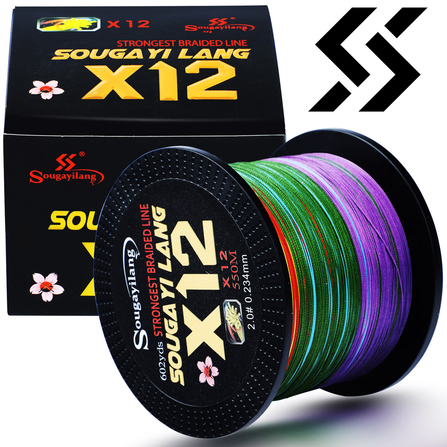 Dòng Cá Multicolor 350M/550M Bện Dây Câu Chất Lượng Cao 12 Strands PE Mịn Bện Dây Cước Câu Cá Cho Cá Chép Cá