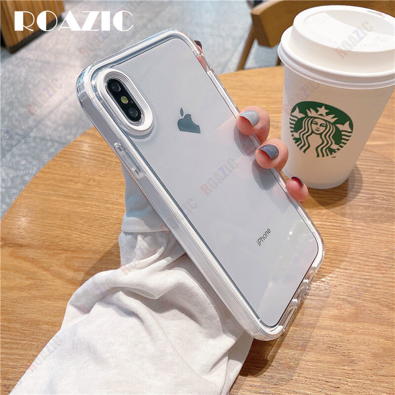 ROAZIC Shockproof Clear Phone Case For iPhone 14 13 12 11 Pro Max XS XR X 8 7 Plus SE 2020 Soft Silicone Phone Casing Transparent Phone Cover Shell