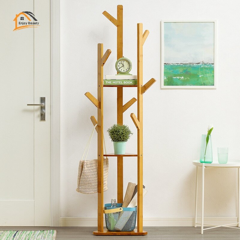 Wooden railings, shelves, wooden shelves, clothes rails, clothes hangers, clothes rails, clothes rails multipurpose railing With hat hanger, bag hanger, durable, smooth surface ราคา 546 บาท*ส่งฟรี