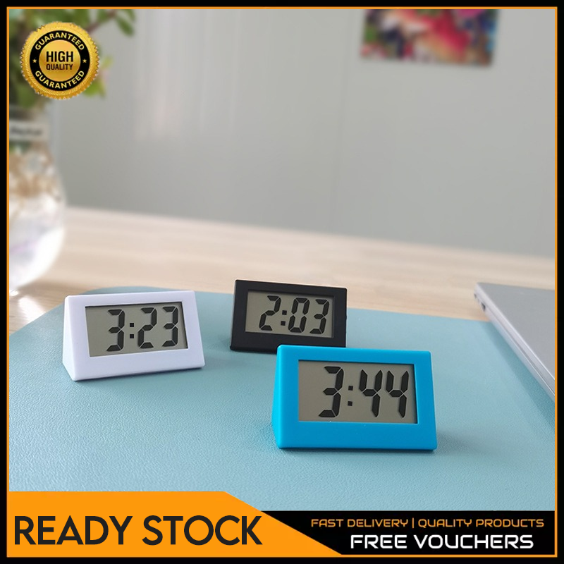 Đồng hồ điện tử để bàn bảng điều khiển kỹ thuật số lcd mini cho máy tính để bàn gia đình văn phòng đồng hồ hiển thị thời gian để bàn im lặng