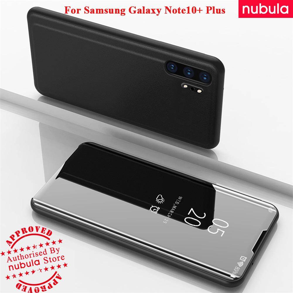NUBULA For Samsung Galaxy Note10+ Plus (6.8") SM-N975 Flip Casing Luxury Mirror Clamshell Hard Flip Case Clear View Flip Cover For Samsung Galaxy Note10+ Plus
