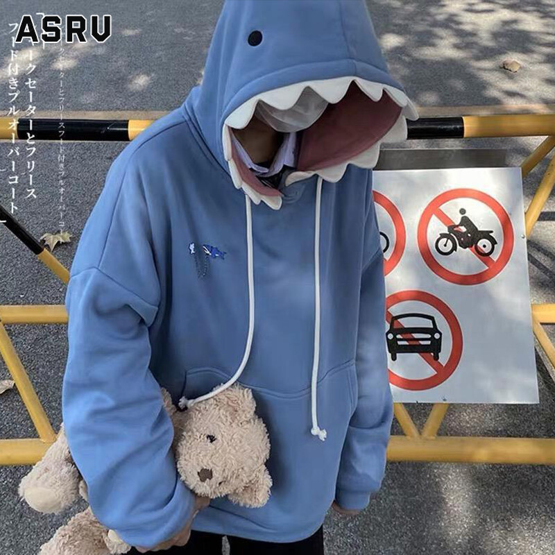  ASRV áo hodie áo khoác hoddie áo hoodie đi học sweater áo thu đông Áo Len Đôi Giả Mạo Cá Tính Hợp Thời Trang Áo Nỉ Cá Mập Dáng Rộng Áo Nỉ Dài Tay Cho Nam Áo Hoodie Sinh Viên Áo Đôi Dễ Thương 