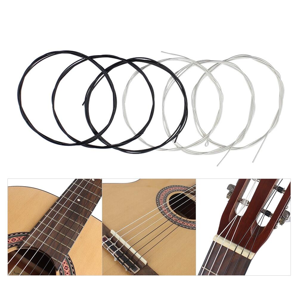 6 cái/bộ Dây đàn guitar cổ điển Nylon hai màu sắc bình thường căng thẳng phụ kiện đàn guitar dây đàn guitar bộ phận Đàn ghi ta