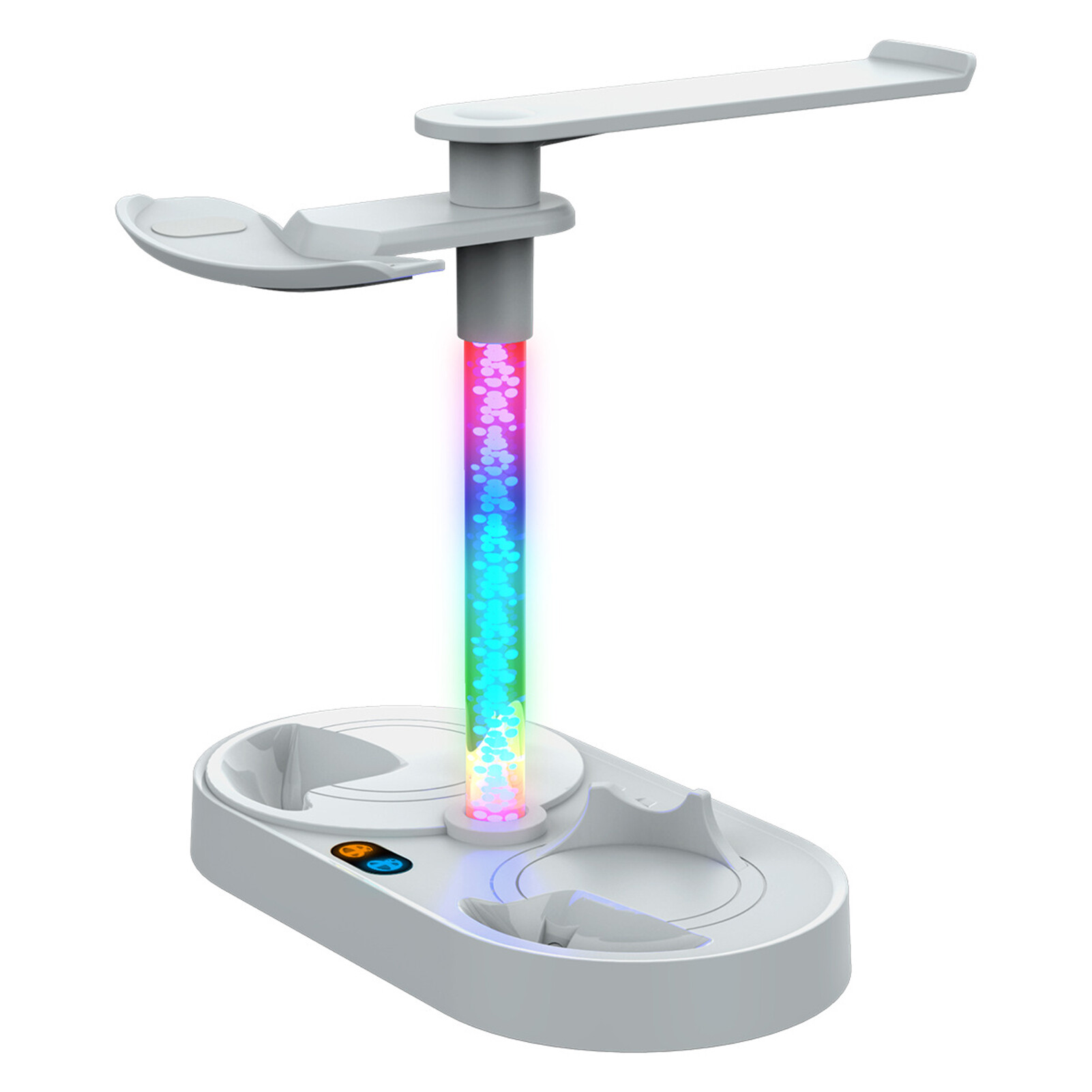 Norman Malthus Game Handle Charger Magnetic Dazzling RGB Lights Glass/Headset Supporting Headset Dual Base Game Controller Charging Dock Holder for PS VR2 Practical Joystick Charging ราคา 863 บาท*ส่งฟรี