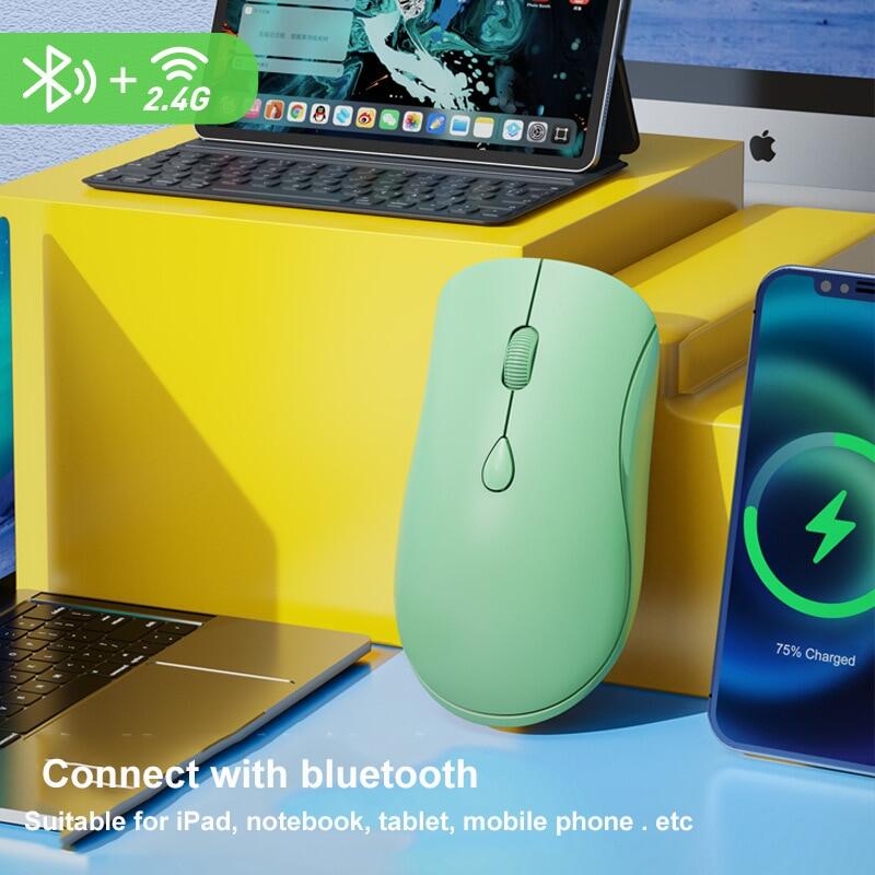 Chuột không dây bluetooth chuột quang im lặng mause usb chế độ kép chơi game tiện dụng có thể sạc lại cho máy tính xách tay máy tính xách tay máy tính bảng máy tính