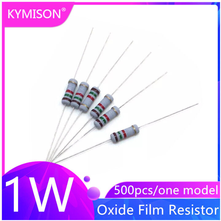 500 cái/lốc 1W Oxit phim điện trở 1R ~ 1m 10R 20R 22R 62r 100R 220R 330R 510r 1K 2.2K 4.7k 10k 22K 47K 100k 100 220 330 Ohm kháng bốn kháng vòng màu