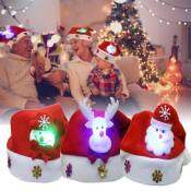 Led Light Up Christmas Hat Santa Claus Reindeer Snowman Xmas Gifts Cap for Adult Kid New Year Festive Holiday Party Supplies