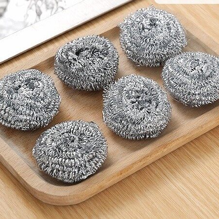 Set 6 Miếng Sắt Cọ Xoong Nồi Và Mảng Bám Bằng Thép Không Gỉ