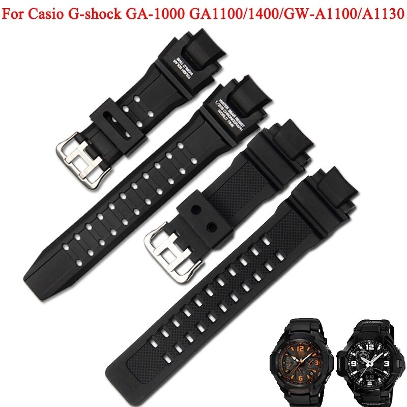 [Susu] Dây đeo đồng hồ dây đàn hồi thời trang cho Casio G-SHOCK GA-1000 ga1100/1400/GW-A1100/a1130 dây đeo cổ tay silicon bền thay thế