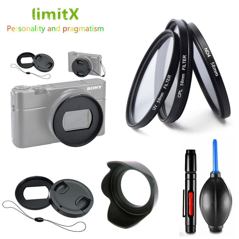 Filter Kit UV CPL ND & Adapter Ring & Lens Hood Cap Cleaning Pen for Sony ZV-1 ZV1 RX100 Mark VII VI