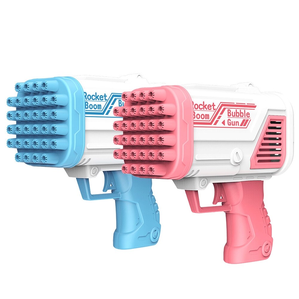 [HOT CXYHEWOIH 519] Pistola de burbujas eléctrica de 32 agujeros Gatling Bazooka máquina automática para hacer burbujas regalo para niños juguete soplador de burbujas de jabón para exteriores de verano