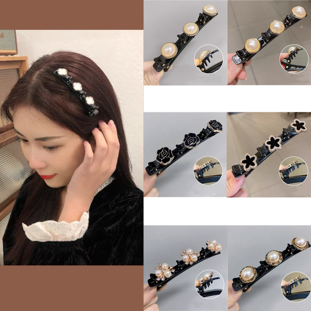 BUBBLE FASHION New Toothed Double Layer Braided Fixed Broken Hair Duckbill Clip Hairpin Headdress