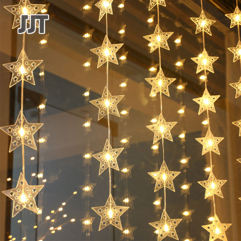 JJT đèn led trang trí noel Đèn ông sao, đèn LED, đèn noel đèn rèm đèn phòng đèn cây giáng sinh đồ trang trí giáng sinh đồ trang trí giáng sinh đồ trang trí giáng sinh đèn neon