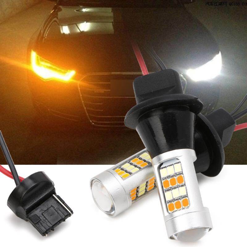 【Bán Chạy】【hàng Có Sẵn】 2 Cái Đèn LED DRL Chuyển Đổi Hai Màu T20 7440 42-LED 2835 50W Bộ Đèn Tín Hiệu Rẽ
