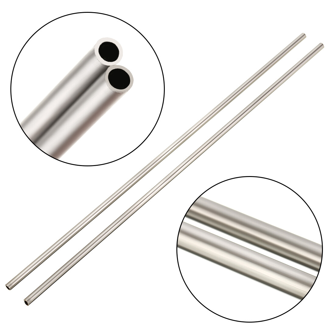 2 Ống Mao Dẫn Bằng Thép Không Gỉ 304 Màu Bạc 4Mm OD 3Mm ID Dài 250Mm