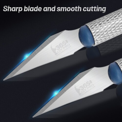 Style Crafts 1 Set Utility With 6Pcs Blade Engraving Cutter Scalpel Metal Handle Carving Knife Silver Handcraft Sculpture Non-Slip DIY