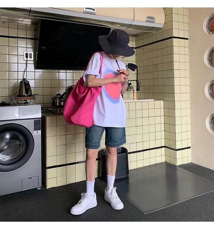 Solid color canvas bag 2021 New ins women's bag large capacity simple female student Korean style one shoulder literary shoulder bag