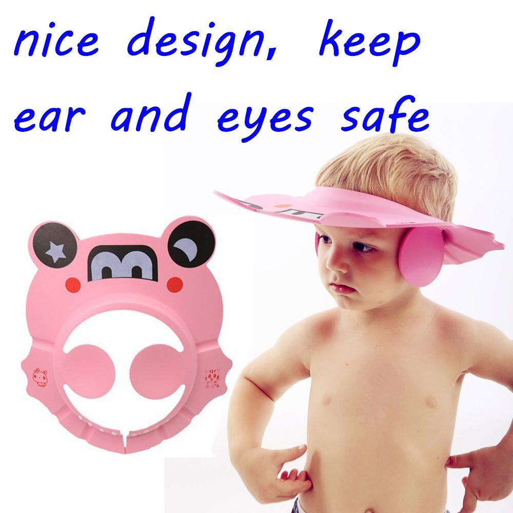 Turha thuận tiện lá chắn hat tắm hoạt hình Hat tắm bảo vệ chăm sóc em bé