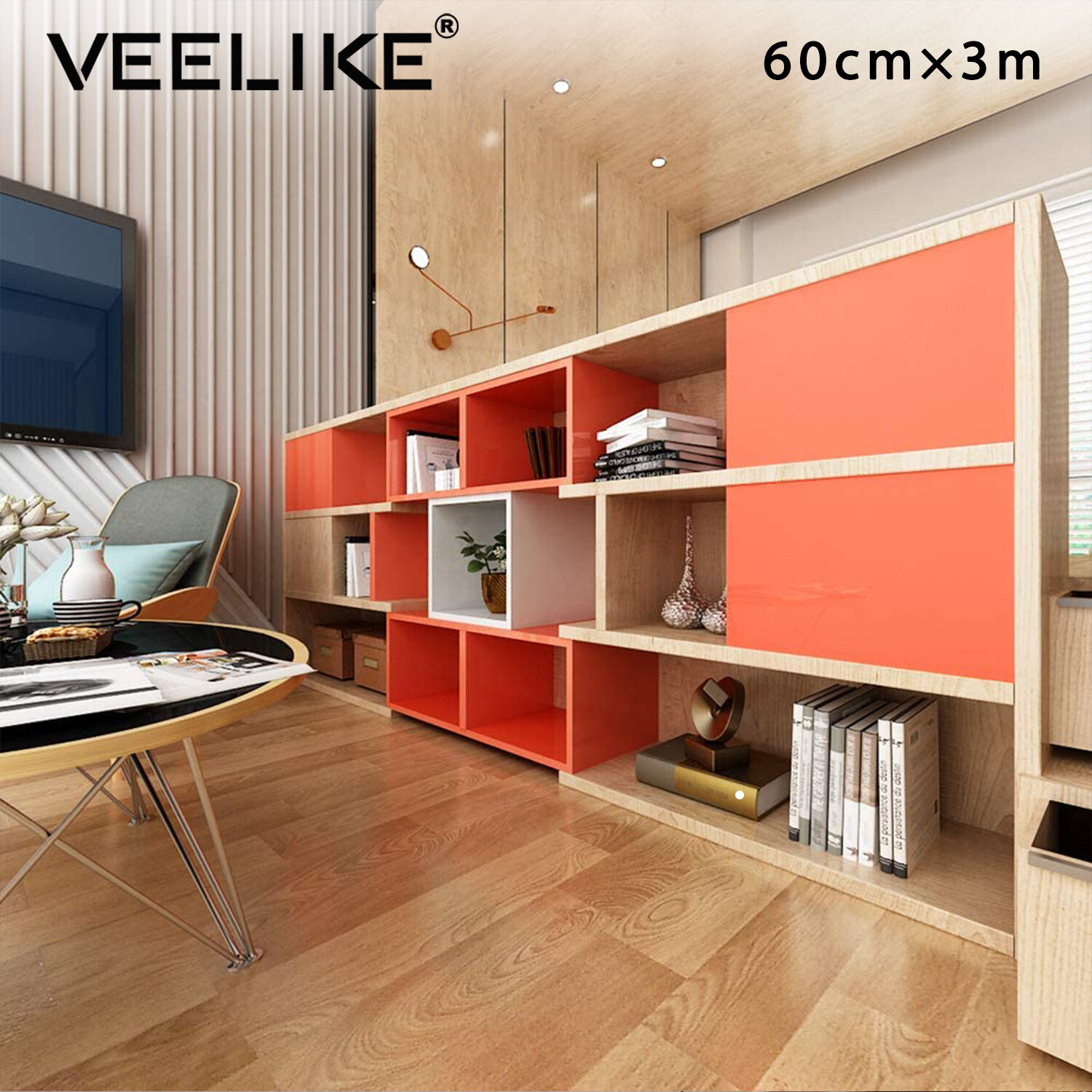 Veelike Giấy Dán Tường Tự Dính 60Cm X 300Cm Miếng Dán Tủ Bếp Bóng Loáng GiấY Dán Tiếp Xúc Chống Thấm Nước Miếng Dán Tường Chống Dầu Cho Mặt Bàn Bếp Miếng Dán Bóc Và Dính