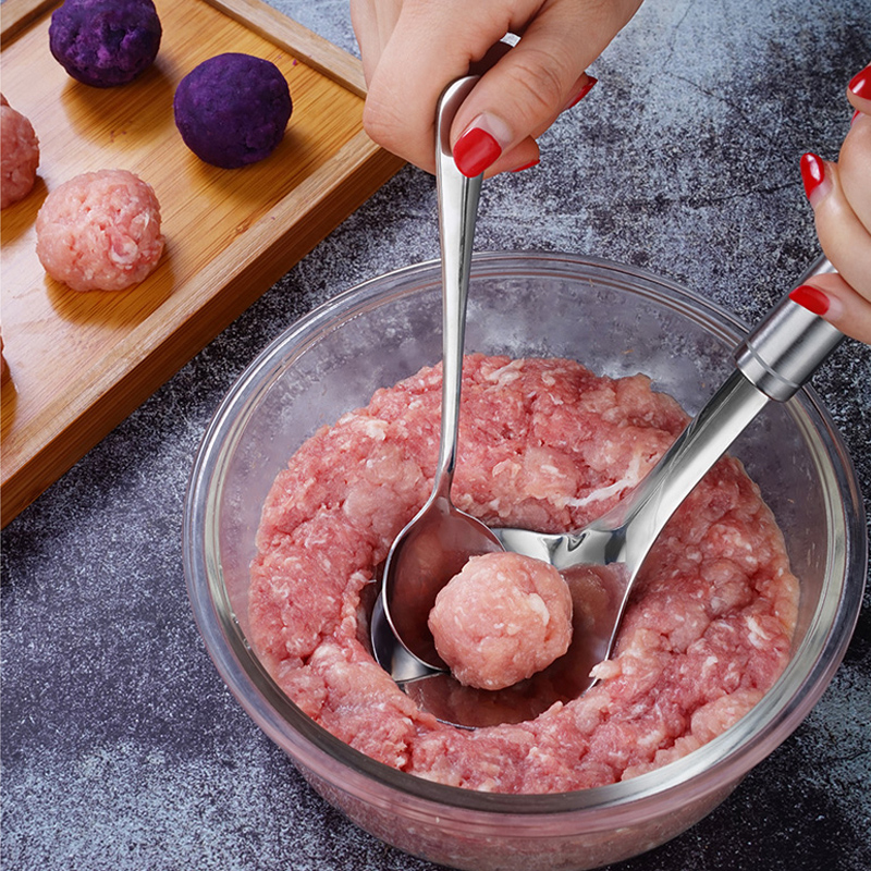 【Shipping within 24 hours】Migecon Stainless Steel Press Type Meatball Maker Presser Rice Non-stick Squeezed Ball Cooking tool ราคา 99 บาท*ส่งฟรี